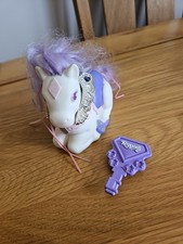 Vintage 1980s Tonka Corp Keypers White Baby Pony Lilac Hair Lay Down Crown