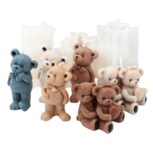 Bear candle molds silicone - candle,