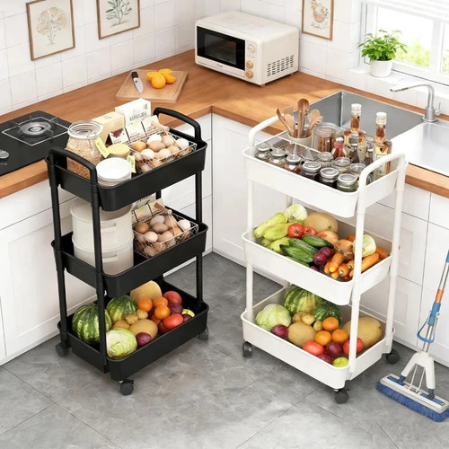 Tier storage trolley cart on - 3,