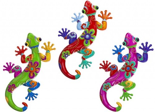 Colourful gecko metal - x,