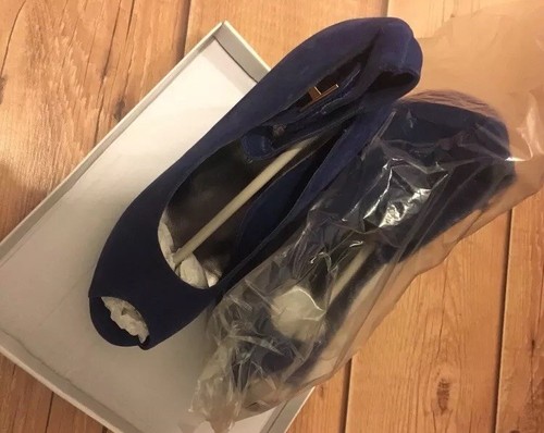 Blue suede wedge shoes - wedge,