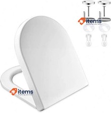 GRIFEMA G951 Toilet Seat,Soft Close D-Shape Toilet Lid with Quick Release