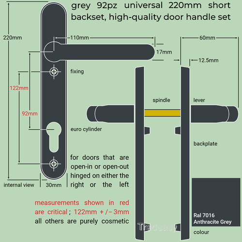 Grey door handles - door, upvc