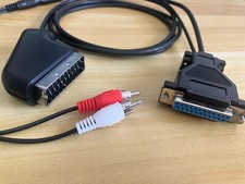 COMMODORE AMIGA 500 600 1200 4000 NEW RGB 2 METRE SCART TV CABLE WITH L/R AUDIO