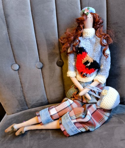 Handmade tilda style doll - handmade,