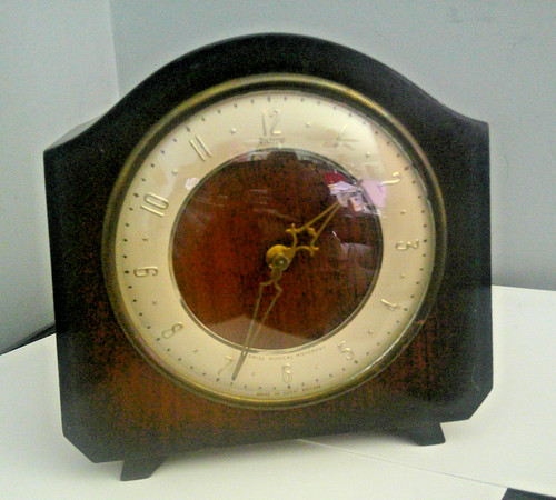Old andrew wooden clock - old,