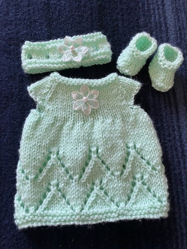 Hand knitted dolls outfit - knitted,