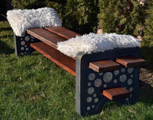 Concrete mold bench leg - concrete, for