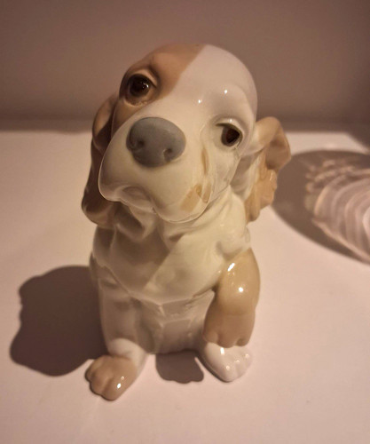 Lladro porcelain dog puppy - porcelain,