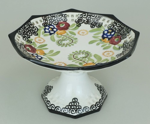 Octagonal art deco bowl footed - octagonal,