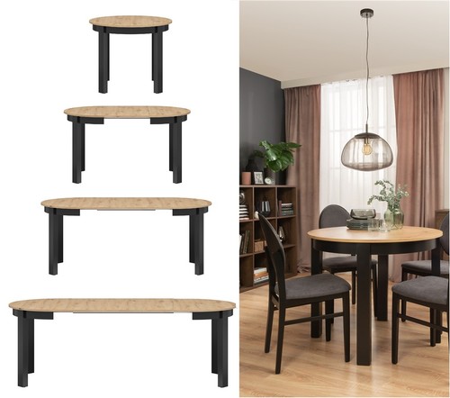 Extendable round dining - extendable, table