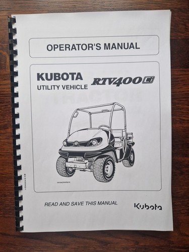 Kubota rtv400 rtv owner - kubota,