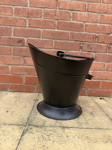 Black metal coal scuttle - coal,