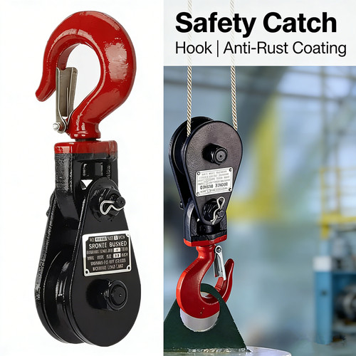 Ton snatch block with hook - 4, |