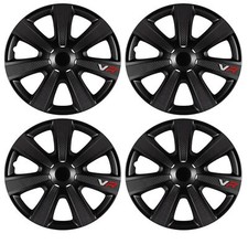 4 x Black VR Wheel Trims Hub