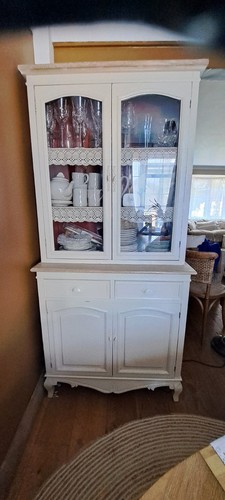 Vintage cream painted glazed - painted,