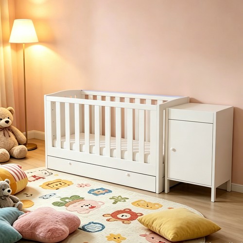 White baby crib storage - baby,
