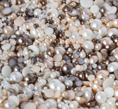 Mixed flat back - back, pearls
