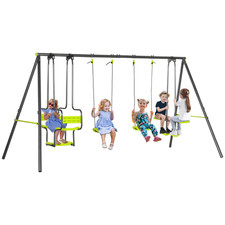 Green Steel Garden Swing Set