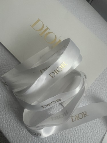 Dior gold ribbon white - white, satin