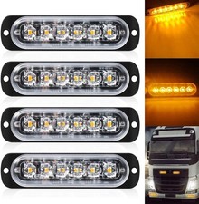 4pcs 6 Led Amber Strobe
