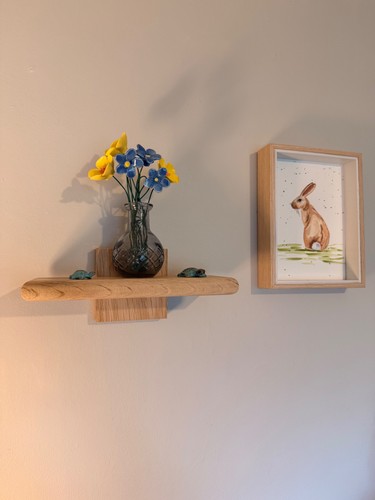 Solid oak floating shelf - floating,
