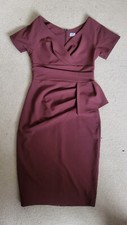 DIVA CATWALK Wiggle Bodycon Midi Pencil Brown Dress Medium Best Fits 10