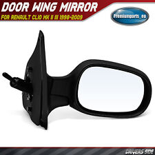 Manual Door Wing Mirror Drivers Side for Renault Clio MK II III 1998-2009 Black