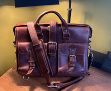 Saddleback Leather Pilot Barrister's Briefcase - Brown satchel 