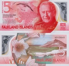 FALKLAND - 5 pounds 2025 Polymer (King Charles lII) FDS - UNC