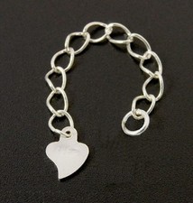 HEART DROP-Solid 925 sterling silver bracelet/necklace extender/ extension chain
