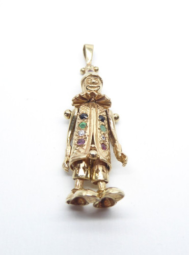 9ct gold clown - gold, pendant