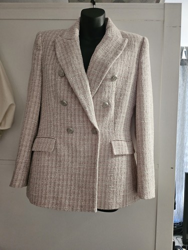 Zara light pink textured - textured, tweed