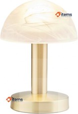 Table Lamp Metal Brass Matt Alabaster White Glass Touch-Me Function