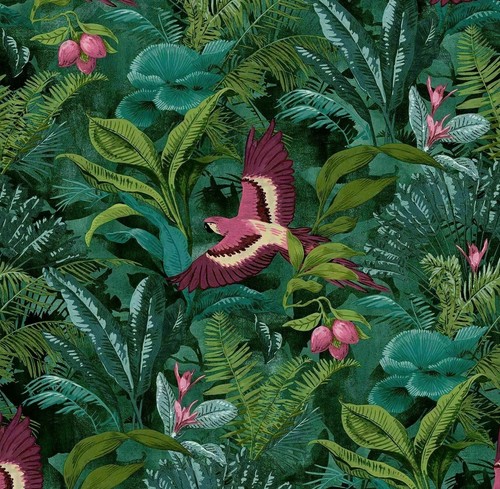 Tropical green teal jungle - teal,