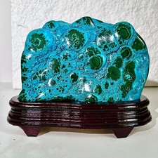 7.27LB  Natural silica malachite slice crystal luster quartz mineral specimen he