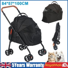 Pet Stroller Dog Foldable Travel Carriage with 4 Wheel for Small/Medium Dogs Cat
