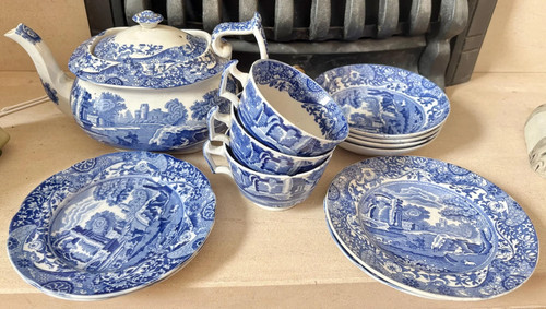 Antique spode blue italian - spode,