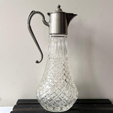 Vintage Claret Jug Silver Plate Top/Handle England Decanter, 1kg 11" (VERY GOOD)
