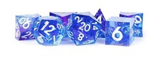 FanRoll by Metallic Dice Games Handcrafted Sharp Edge Resin DND Dice Set: Oceani