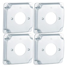 4Pieces Galvanized Alloy Coated Electrical Box Cover Plates Metal Frame