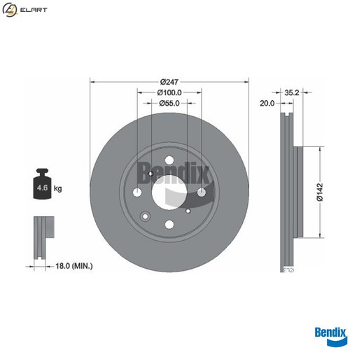 Brake disc bds1025 - bds1025, for