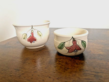 Kylemore Abbey Pottery Studio Pottery  Two Fuschia bowls  Irish made 7cm & 10cm