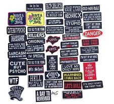 Famous Popular MESSAGE Embroidered Iron Sew On Patch Craft Biker Jacket Badge