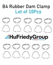 Lot of 10Pcs Hu Friedy Rubber Dam Clamp #B4, Satin Steel RDCMB4