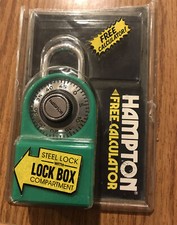 HAMPTON VTG STEEL PADLOCK WITH LOCK BOX COMPARTMENT LOCKER PLUS DESIGNER SERIES