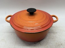 Le Creuset Casserole Dish Dutch Oven Cast Iron Orange 20