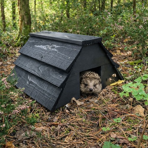 Wooden garden hedgehog house - garden,