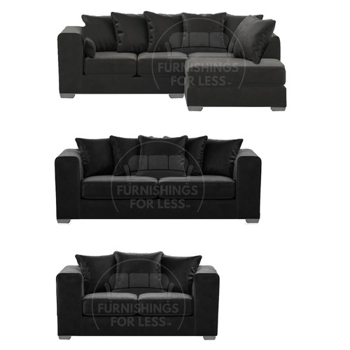 Ella black corner plush - ella, velvet