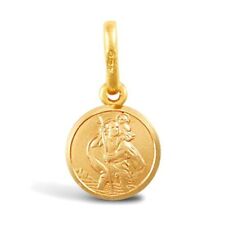 9ct Gold St Christopher Pendant Charm Small Saint Christopher Pendant Solid GOLD